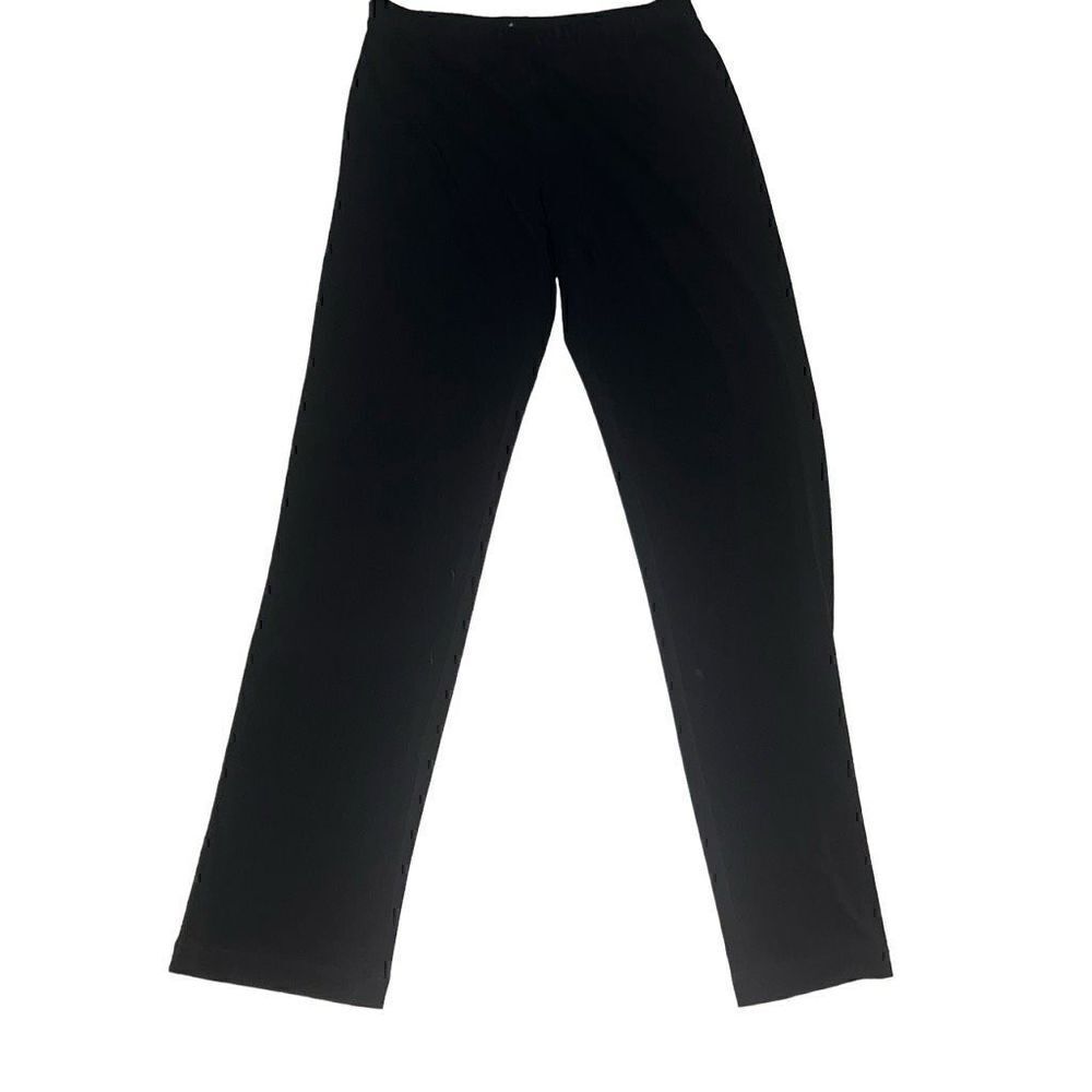Clara Sun Woo Black Straight Leg Elastic Waist Pull-On Packable Pants sz S Small